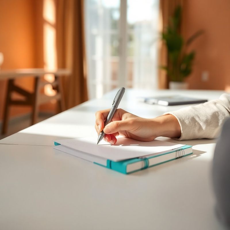 Primo piano delle mani di un consulente che scrive su un blocco durante un incontro